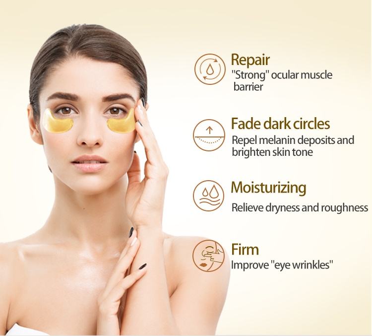 Beauty Products Crystal Sheet Eye Mask Skin Care 24K Gold Collagen Eye Patches (1 Pair)