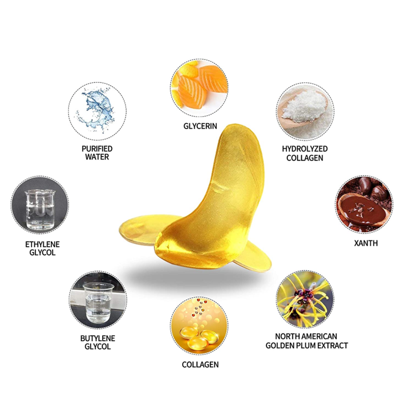 Beauty Products Crystal Sheet Eye Mask Skin Care 24K Gold Collagen Eye Patches (1 Pair)